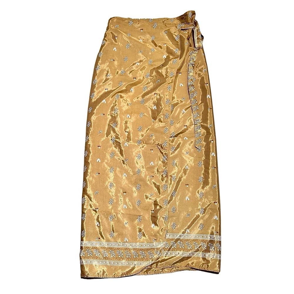 Elegant Gold Women's Wrap Skirt